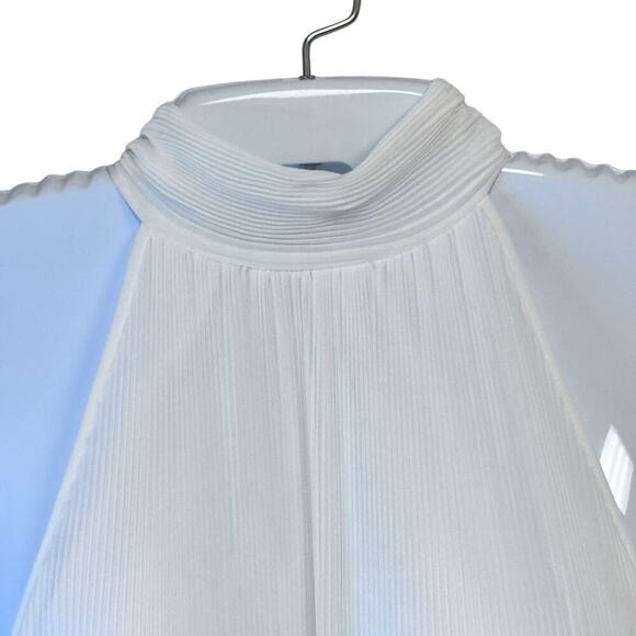 New Veronica Beard Lilliana Plisse Pleated Halter Wite Maxi Dress Bridal Sz 4 - Picture 6 of 15